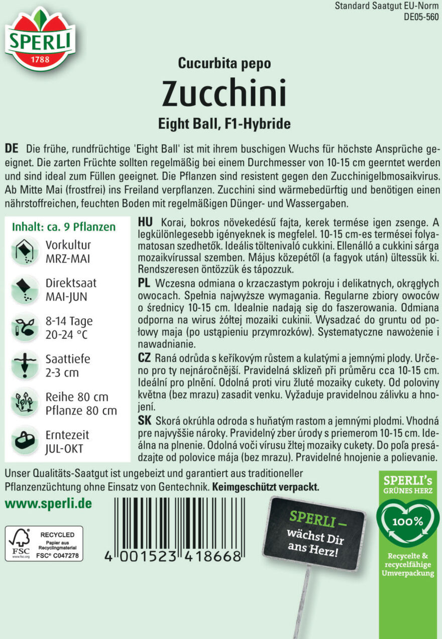 Sperli Zucchini Eight Ball F1