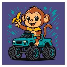 Ideyka Malen nach Zahlen - Affe im Auto (Kinder) (66129068)