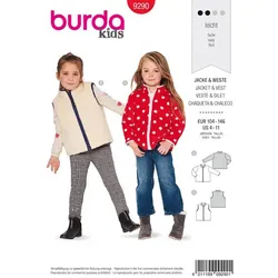 burda Schnitt 9290 "Jacke & Weste" für Kinder