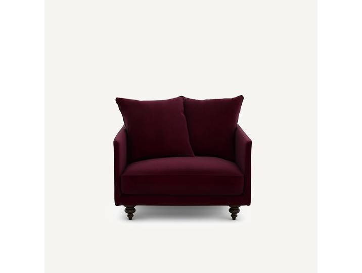 AM.PM Fauteuil velours, Lazare 1 Place Rouge Prune