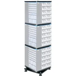 eurokraft pro, Sortimentskasten, Drehständer VARIOPLUS PRO, HxBxT 1710x445x445 mm, individuell bestückbar