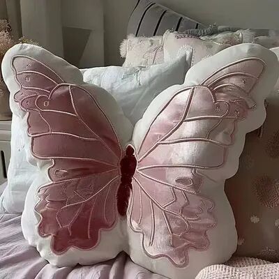 Trendy Discount Goods Cute Original Chair Cushion Simple Style Butterfly Shape Pillow Soft Pink Butterfly Pillow Home Decorations Bedside 32x30cm