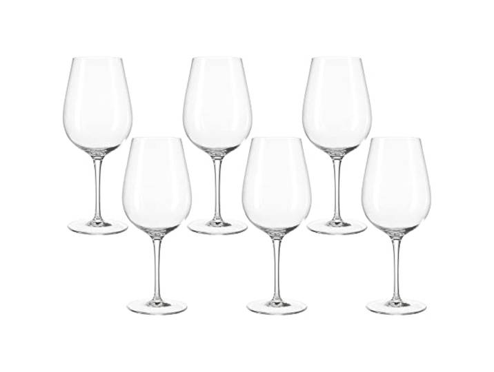 Leonardo Tivoli Rotwein-Gläser 6er Set, Rotwein-Kelch mit gezogenem Stiel, spülmaschinenfestes Teqton-Kristallglas, Wein-Gläser, groß, Höhe 24 cm, 700 ml, 020968