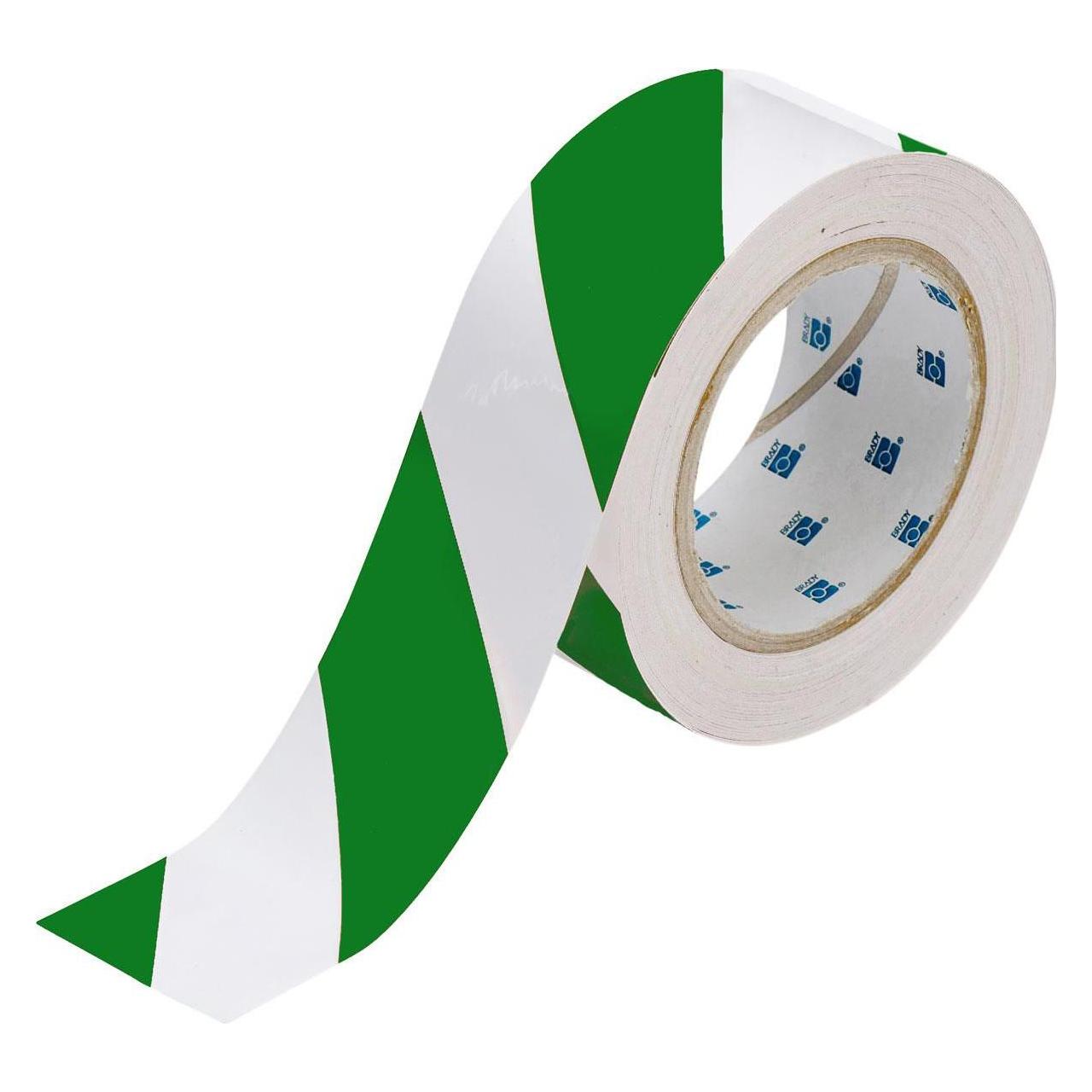 Brady TS-50.80-514-GN/WT-STR-RL, ToughStripe, Bodenmarkierbänder, Polyester, Grün/Weiss (gestreift) (TS-50.80-514-GN/WT-STR-RL)
