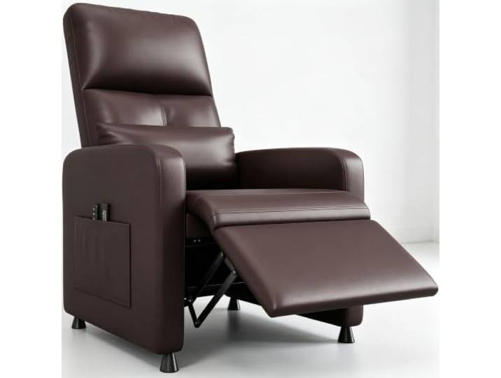Thaookte Elektrischer Relaxsessel mit Wärme & 8 Massagemodi, 26A Braun Verstellbarer Fernsehsessel mit Fußstütze, USB‑Anschluss, Getränkehalter, bis 180 kg