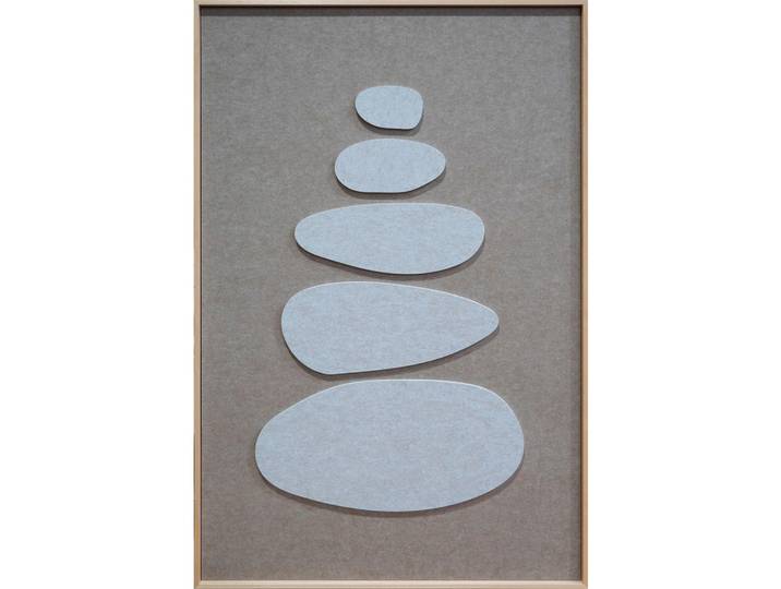 Wandkraft Bild Stacked Ovals, Beige, Kunststoff, Steine, 80x120x10 cm, 3D-Effekt, einfache und schnelle Anbringung, matt, Bilder & Rahmen, Bilder, Sonstige Wandbilder