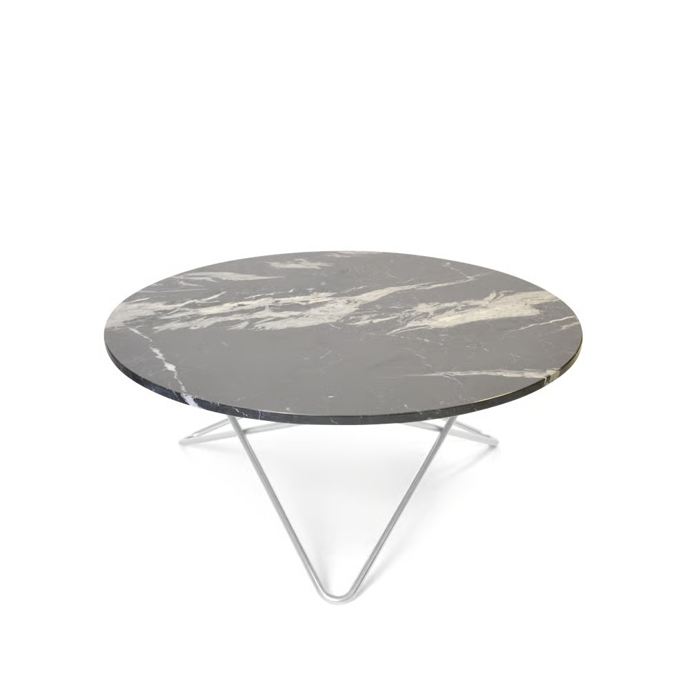 OX Denmarq O Table salontafel zwart marmer met roestvrij onderstel