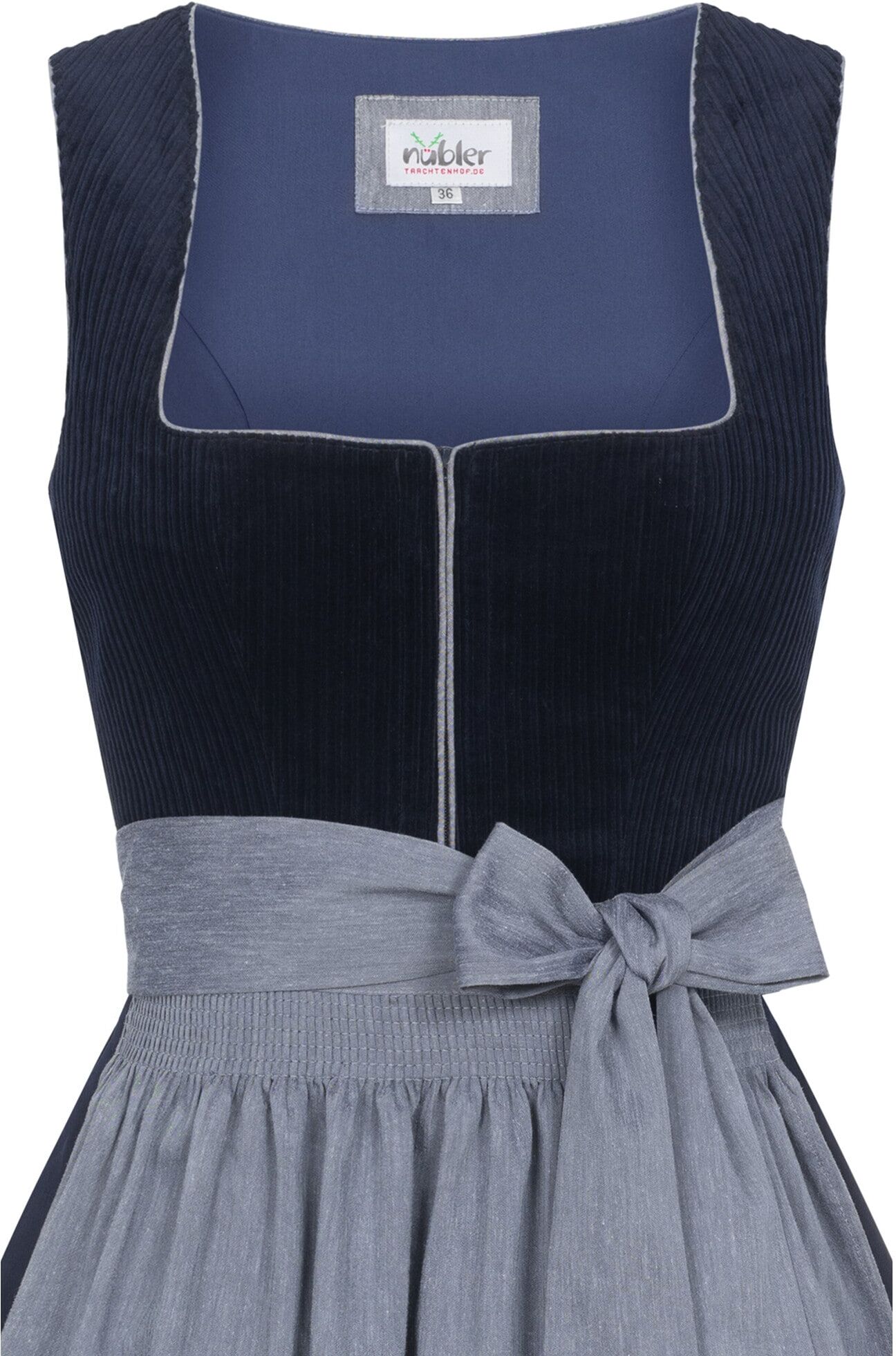 Dirndl NÜBLER "Dirndl lang Florentine", Damen, Gr. 46, EURO, blau, Obermaterial: 100% Polyester PES., Kleider Dirndl