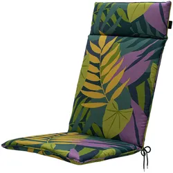 Casativo, Sitzkissen, 2er-Set Hochlehner-Auflage, Gartenstuhlkissen, Blätterdesign grün, 120 x 50 cm (120 x 50 cm)