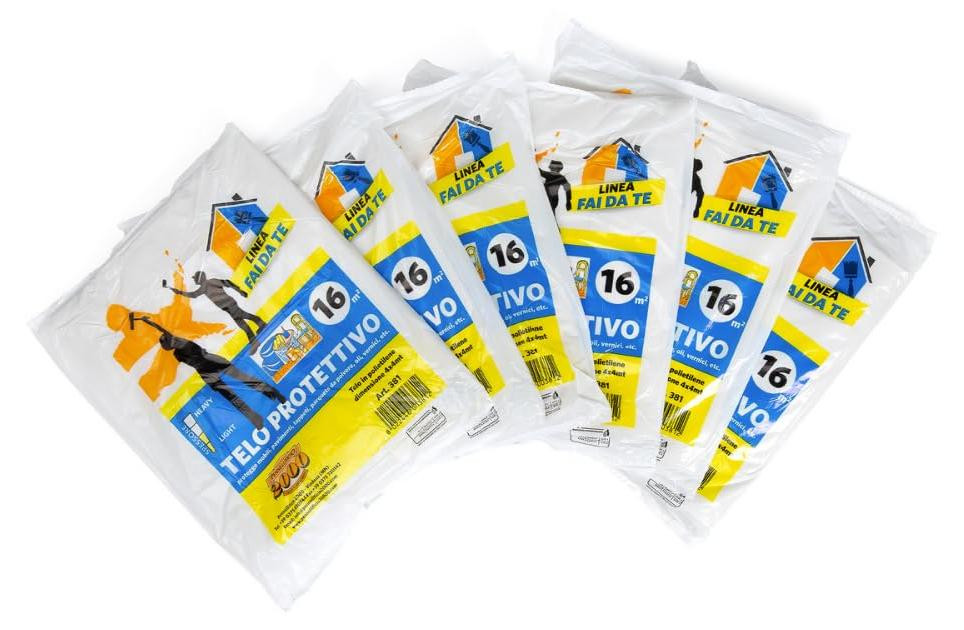 PENNELLIFICIO 2000 Set van 6 plastic afdekkappen, beschermfolies en druppelbescherming