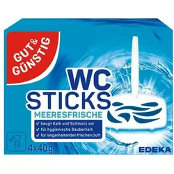 Gut & Günstig 4er-Pack WC-Duftspüler »WC Sticks Meeresfrische« weiß