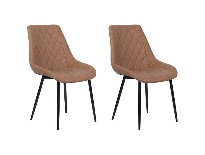 STUHL 2er-Set Kunstleder Braun Maribel