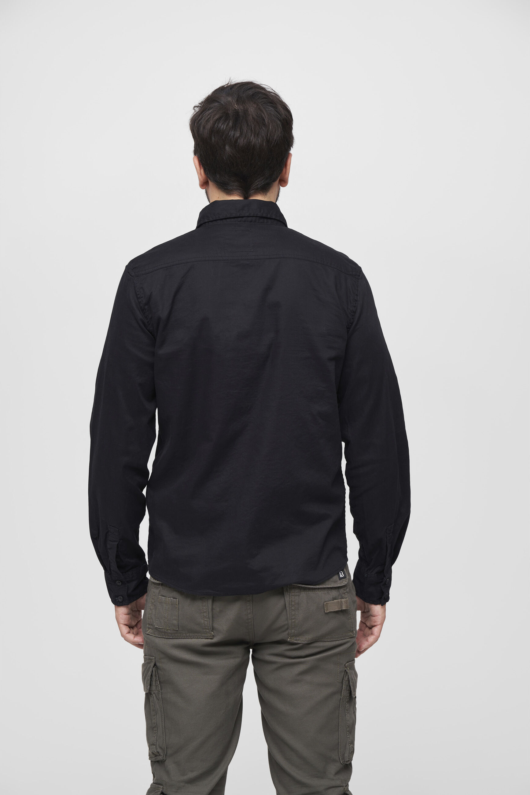 Langarmhemd BRANDIT "Brandit Herren Flanellshirt", Herren, Gr. 7XL, US-Größen, schwarz, 100% Baumwolle, unifarben, normal, Hemden
