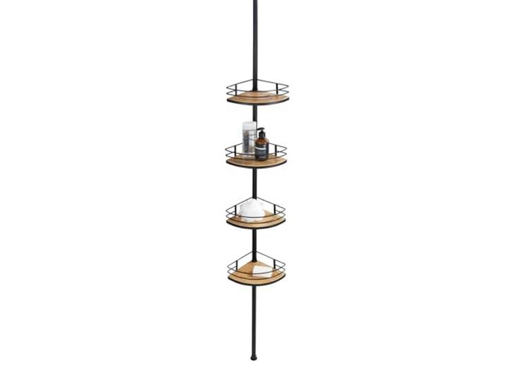 Wenko Rinconera Telescopisch roestvrijstalen Dolcedo Bamboo, metaal, zwart, 31 x 65-275 x 23 cm