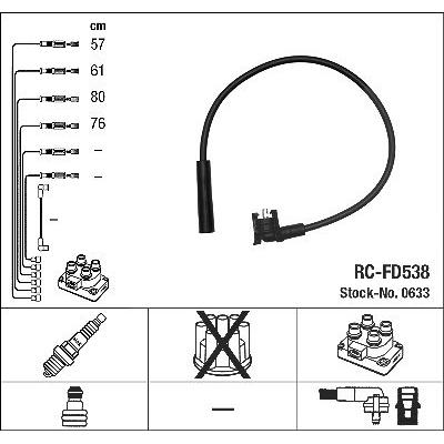 Ngk Zündleitungssatz [Hersteller-Nr. 0633] für Ford