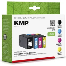 KMP, Druckerpatrone, Tinte ersetzt PGI1500XLBK, C, M, Y (9182B004) (BK, C, M, Y)