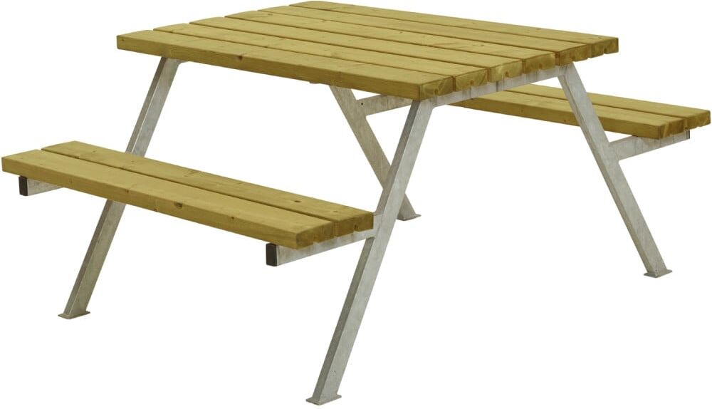 Plus Picknicktisch Alpha Stahl-Holz 118 x 161 x 73 cm natur