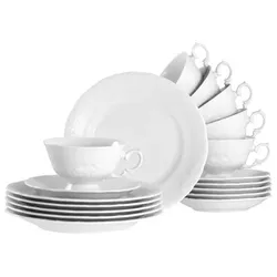 CreaTable Frederike Weiss Kaffeeservice 18-tlg Porzellan
