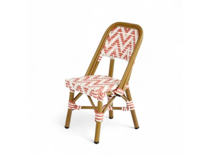Chaise de terrasse ALMA Mini - Tressage rose et blanc