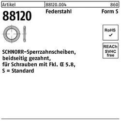Schnorr, Muttern + Unterlegscheiben, Sperrzahnscheibe R 88120 beidseitig gezahnt S27 x39 x2 Federstahl