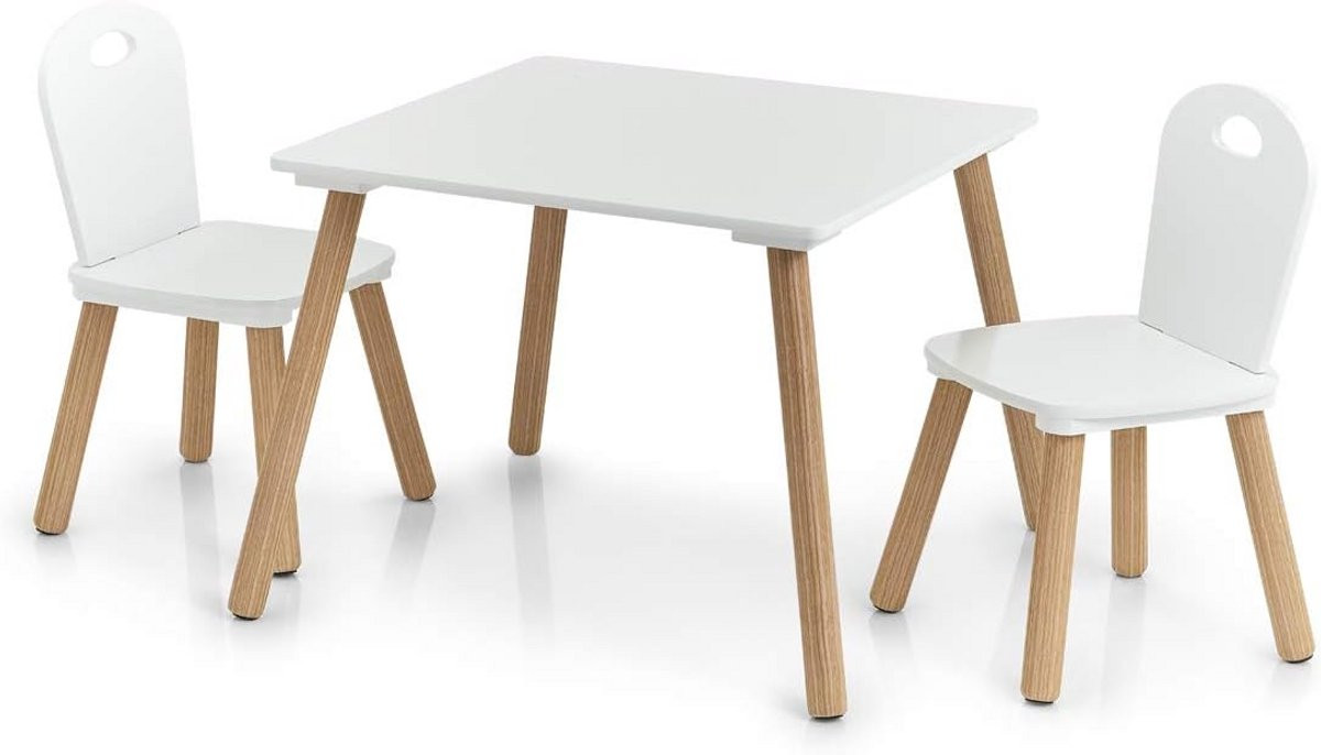 Scandinavische houten kinderzitset met tafel en stoelen