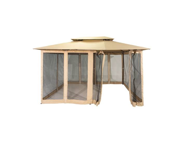 Moskitonetz-Wand für Comfort Gartenpavillon beige, Laschen