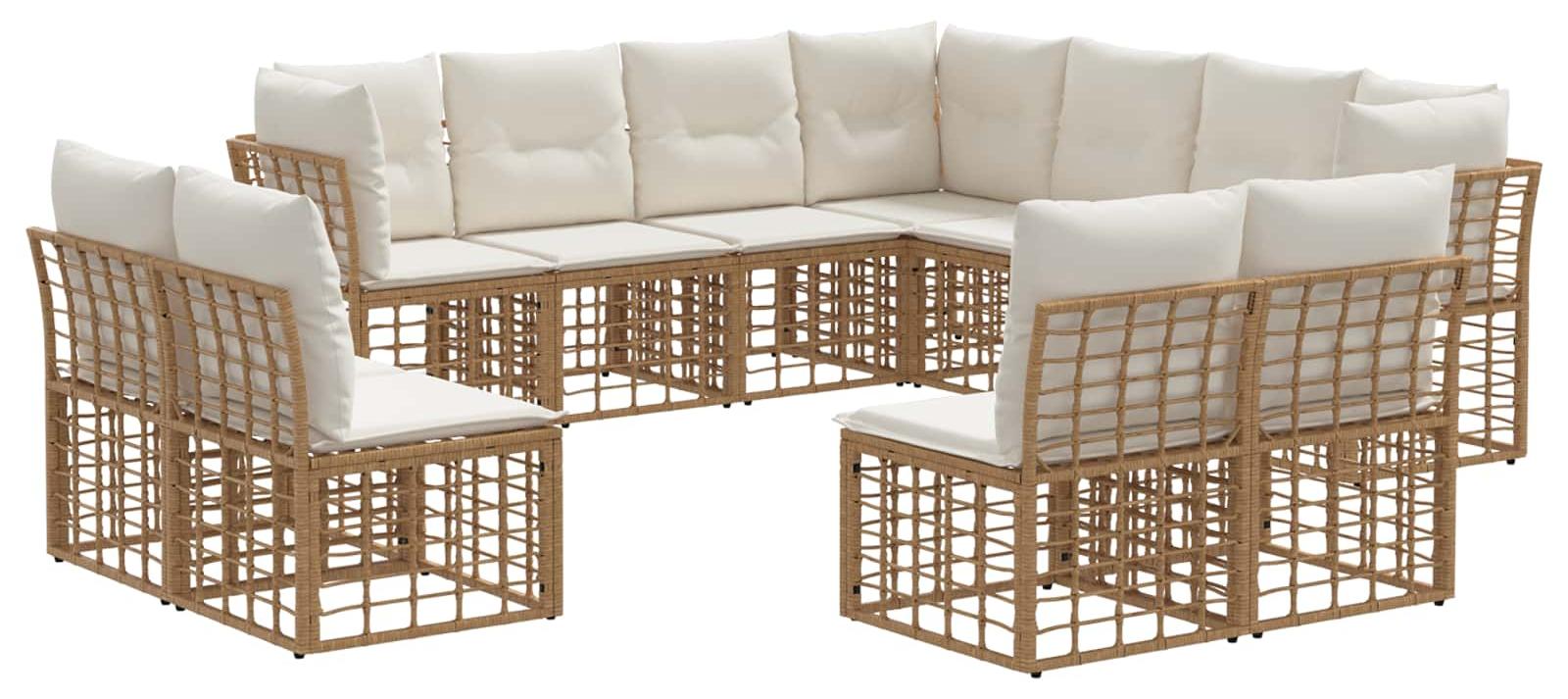 Outdoor-Sofagarnitur Natur Polyester