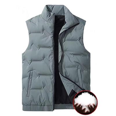Herren Daunenweste Steppweste Täglich Lässig Herbst Winter Reißverschlusstasche Polyester Bequem Einfarbig Reisverschluss Stehkragen Schwarz Weiß Leicht Grün Himmelblau Weste