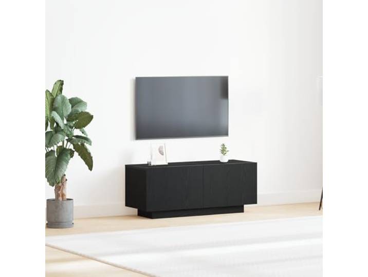 HEFZGDB Nachttisch Schwarze Eiche Holzwerkstoff 100x35x40 cm mit Zwei Türen für praktische Aufbewahrung, moderner Beistelltisch mit langlebiger Oberfläche und Stabiler Konstruktion