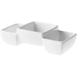 Truyts Schale mit 3 Fächern Melamin 14 x 6 cm Weiß