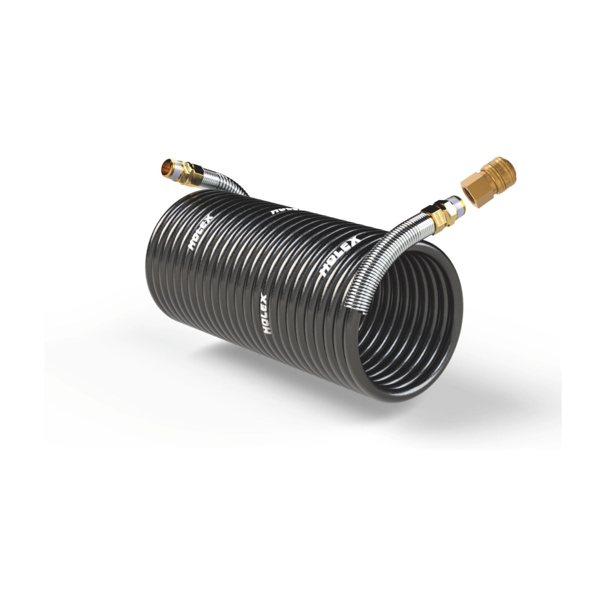 HOLEX Nylon-Spiralschlauch 3/8 Zoll mit Kupplung, nutzbare Schlauchlänge: 5m (080058 5)