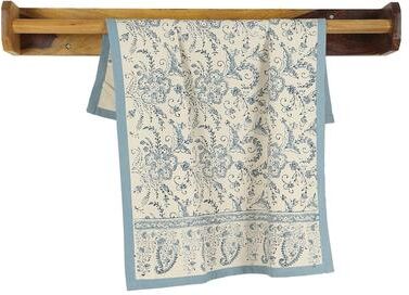 Hand Block Printed Cotton Kitchen Towels   27″ × 19″   Fair Trade   IVY (Set of 2)