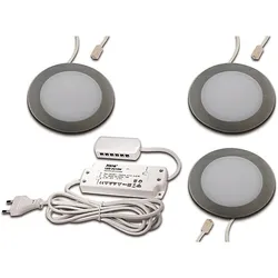 Hera LED Einbauleuchte 3er-Set ww, edelstahloptik 3er Set #61060430002