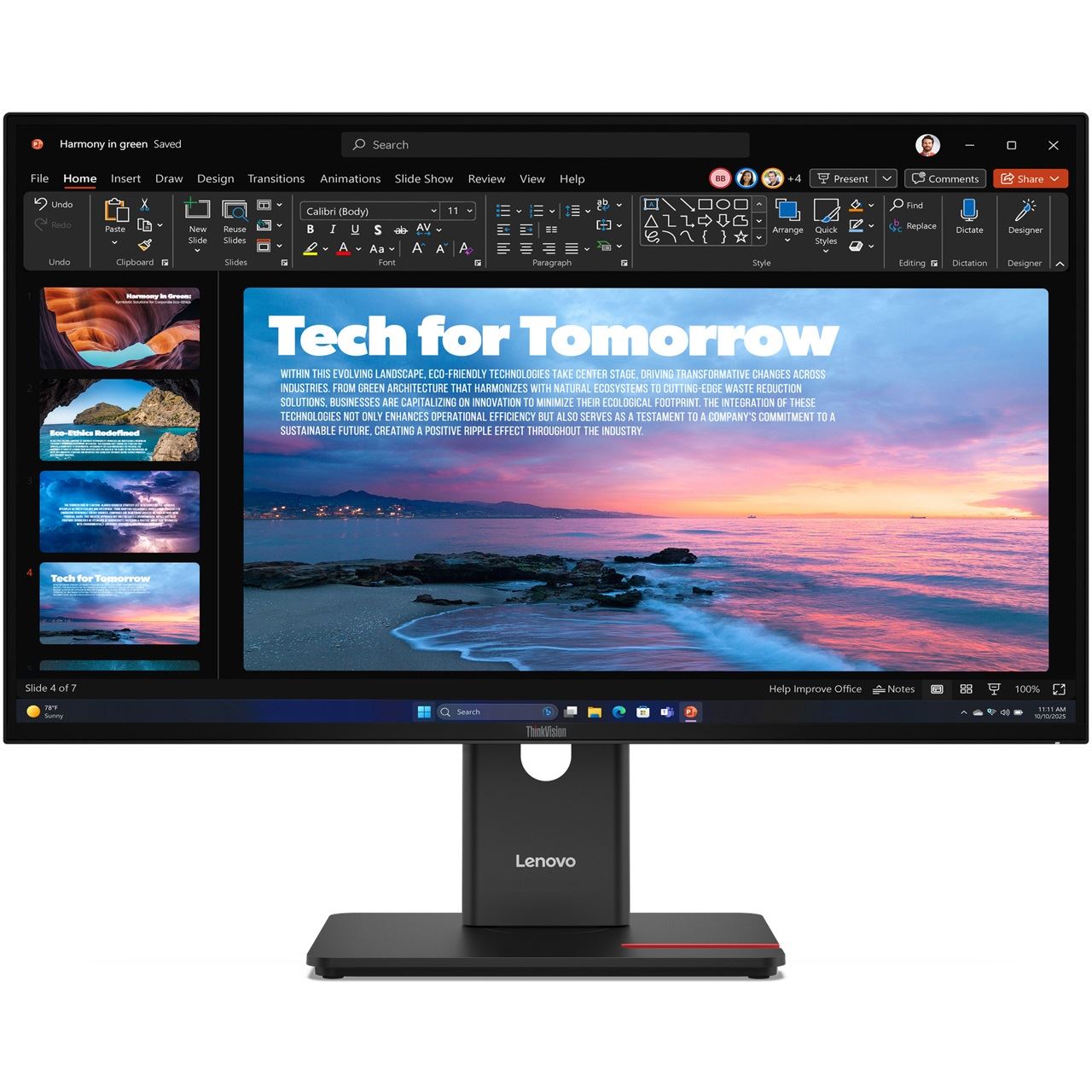 27" (68,58cm) Lenovo ThinkVision T27QD-40 schwarz 2560x1440 1xDisplayPort 1.4 / 1xHDMI 2.1 / 1x USB-C mit Displayport