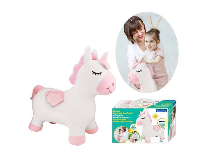 Licorne Sauteuse Gonflable avec housse en peluche