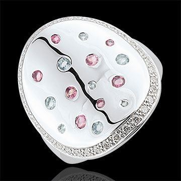 Edenly Ring MysteriÃ¶se Form - Silber, Diamanten und Halbedelsteine