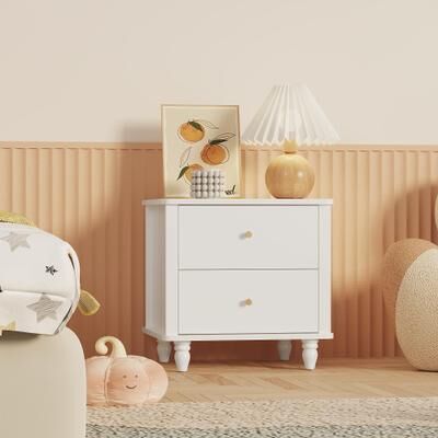 Modern 2-Drawer Nightstand with Multi-Purpose Design