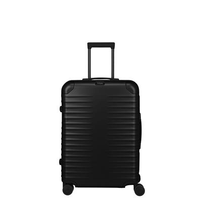 Trolley "ETERNITY M+ Aluminium Reisekoffer Made in Germany", Gr. B/H/T: 50cm x 69cm x 28cm 81 l, schwarz, Aluminium, TITAN - MADE IN GERMANY, Koffer, 100 % Aluminium, Smart Frame und Echtledergriffe