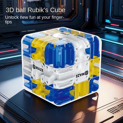 Rare Purchases Fidgeting Toys 3D Maze Magic Cube, Kids Labyrinth Puzzle, Educational Intelligence Cube For Logical Thinking b