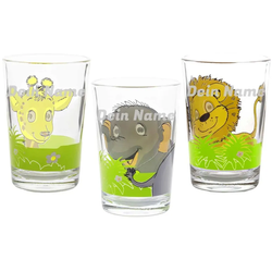 Kinderbecher Dschungeltiere mit Gravur 3er Set