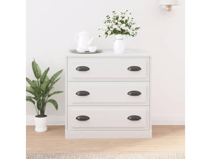 RJPLMFV Anrichte, weiß, 70 x 35,5 x 67,5 cm, Holz, Technik Wohnzimmermöbel, seitliche Aufbewahrung, robuste Oberfläche, Wandbefestigung inklusive