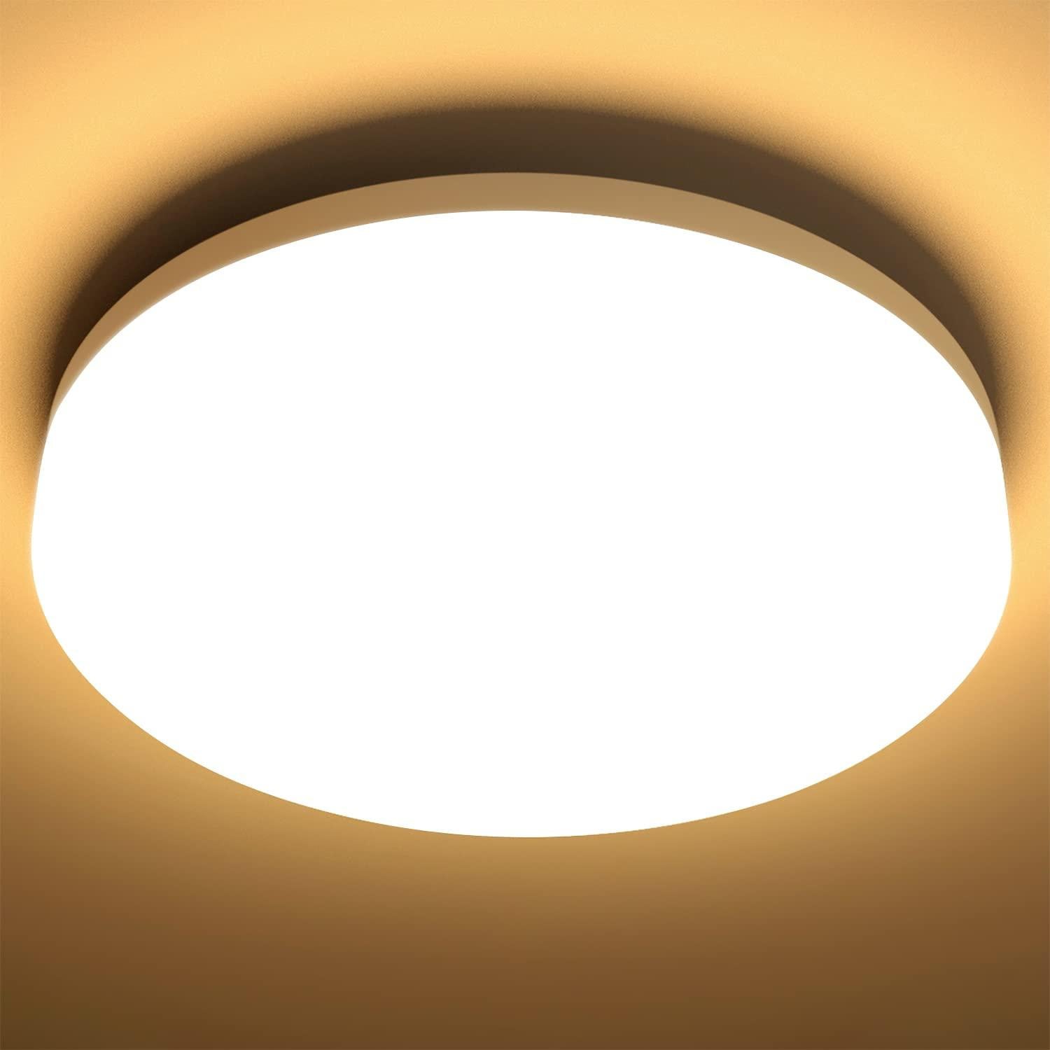 Lepro LED plafondlamp 15W, ronde badkamerlamp IP54, warm wit licht 3000K, 1500LM, diameter: 22 cm