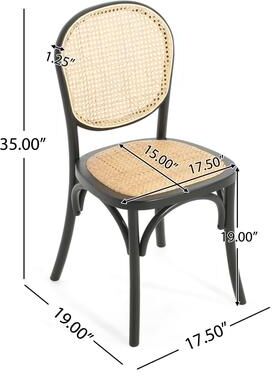 Ostweer Rattan Chair Leisure Chair Office Chair with Round Backrest, Dining Chair Meeting Room Chair Reception Chair