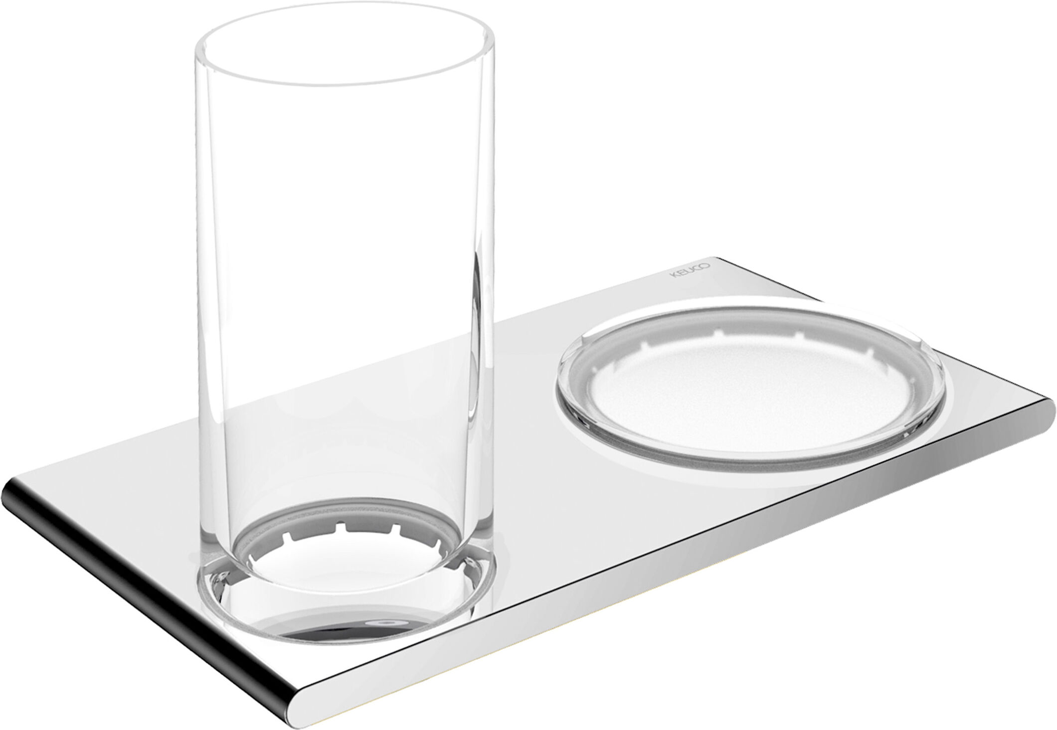 Keuco Edition 400 double support 11556139000 chrome noir brossé, pour verre et porte-savon