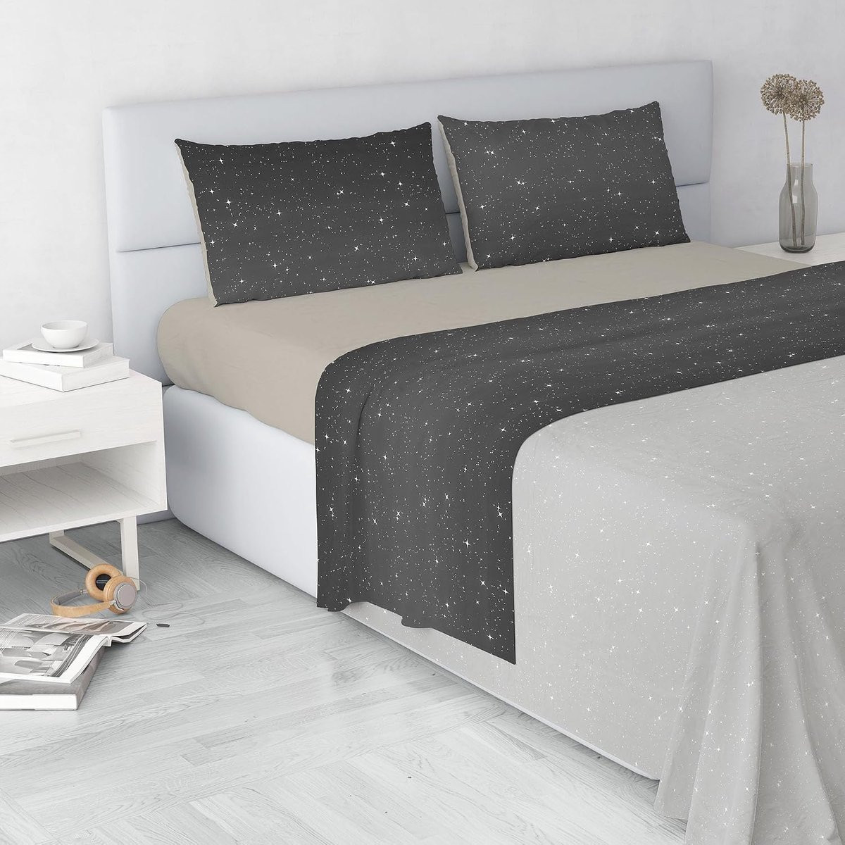 Fashion Beddengoedset Grijs Microvezel Tweepersoonsbed Made in Italy