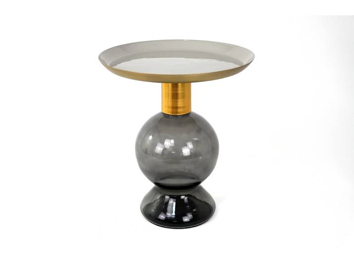 Concept Mattia Beistelltisch Emaille Rauchglas