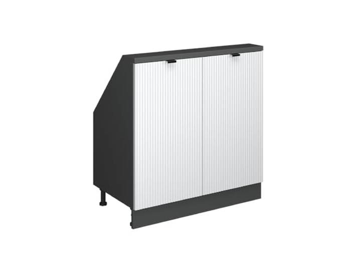 Vicco Dachschrägenschrank Rion, Weiß Riffel/Anthrazit