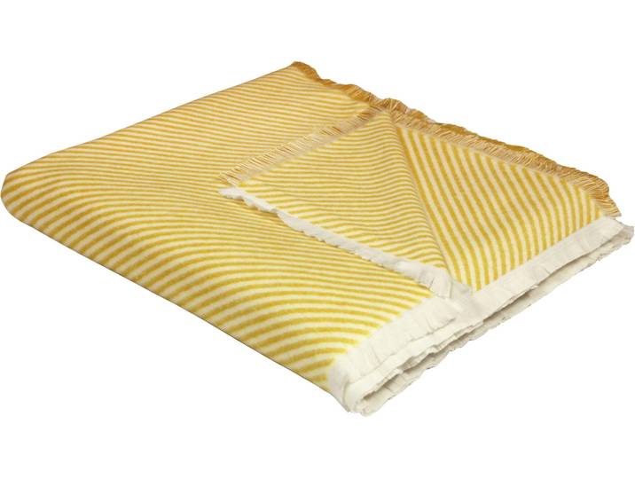 Wohndecke ADAM Stripes , gelb (curry), B:150cm L:210cm, Baumwolle, Wohndecken, Wohndecke, GOTS zertifiziert - aus Bio-Baumwolle, Kuscheldecke