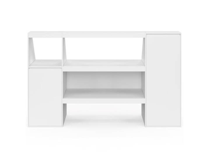 IDMarket - Regaleinheit 2 Ebenen, Schrank 2 Schrank 1 Tür + 1 Nische unter Schräge TOMI weiß