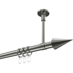 GARDINENSTANGE Sonette Savio 120 cm, 1-läufig, 20 mm Ø Edelstahl-Optik